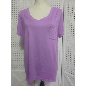 Yogalicious pocket T-Shirt XL Lilac V-Neck NWT